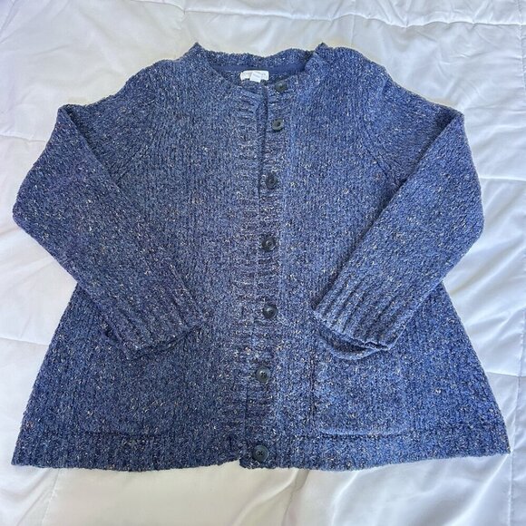 Charter Club Sweaters - Charter Club Cardigan Womens XL Blue Knit Wool Button Up Long Sleeve Winter